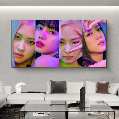 Black Pink Korean Girl Group Jisoo Jennie Ros Lisa Posters Canvas Prints Painting Wall Art Pictures 1 - Black Pink Merch